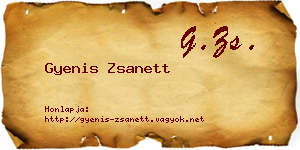Gyenis Zsanett névjegykártya